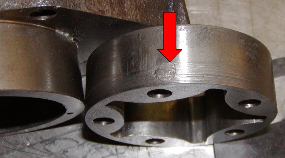 oil pump image damage caused by material on driven motor